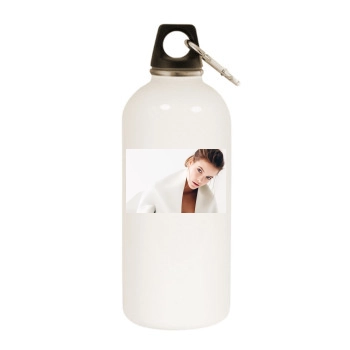 Barbara Palvin White Water Bottle With Carabiner