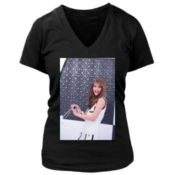 Barbara Palvin Women's Deep V-Neck TShirt