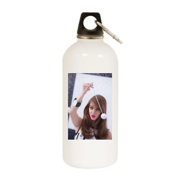 Barbara Palvin White Water Bottle With Carabiner