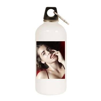 Barbara Palvin White Water Bottle With Carabiner