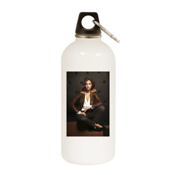 Barbara Palvin White Water Bottle With Carabiner