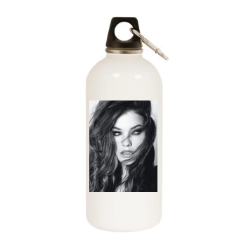 Barbara Palvin White Water Bottle With Carabiner