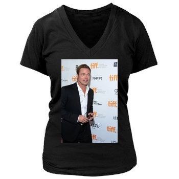 Brad Pitt Women's Deep V-Neck TShirt