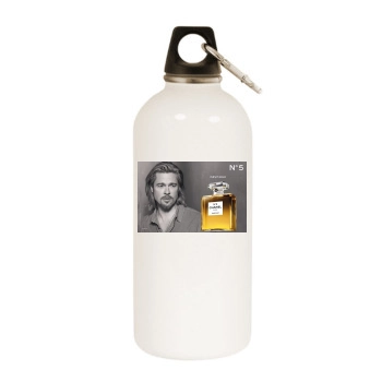 Brad Pitt White Water Bottle With Carabiner