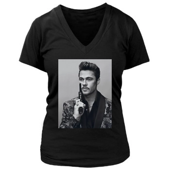 Brad Pitt Women's Deep V-Neck TShirt