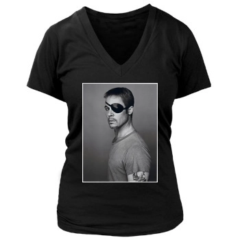 Brad Pitt Women's Deep V-Neck TShirt