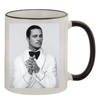 Brad Pitt 11oz Colored Rim & Handle Mug