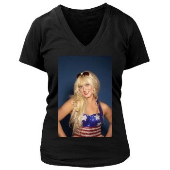 Brooke Hogan Women's Deep V-Neck TShirt