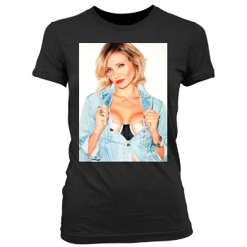 Cameron Diaz Women's Junior Cut Crewneck T-Shirt