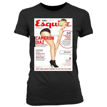 Cameron Diaz Women's Junior Cut Crewneck T-Shirt