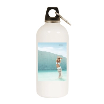 Candice Swanepoel White Water Bottle With Carabiner