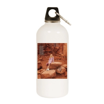 Candice Swanepoel White Water Bottle With Carabiner