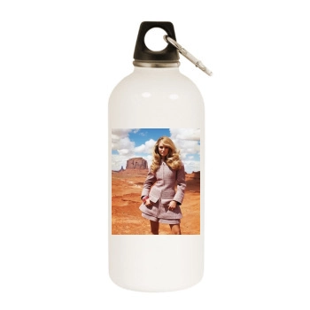 Candice Swanepoel White Water Bottle With Carabiner