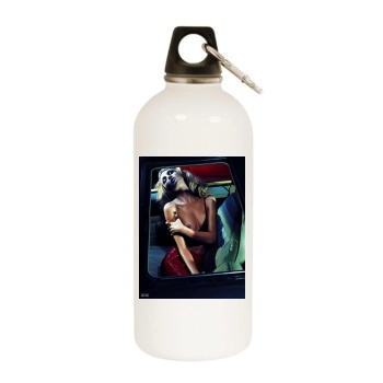 Candice Swanepoel White Water Bottle With Carabiner