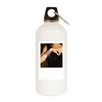 Carla Bruni White Water Bottle With Carabiner