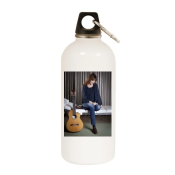 Carla Bruni White Water Bottle With Carabiner