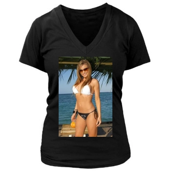 Carmen Electra Women's Deep V-Neck TShirt