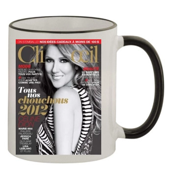 Celine Dion 11oz Colored Rim & Handle Mug