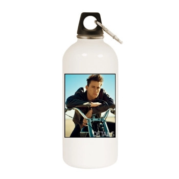 Channing Tatum White Water Bottle With Carabiner