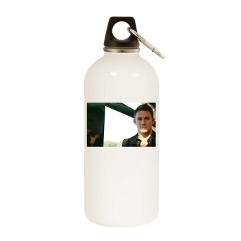 Channing Tatum White Water Bottle With Carabiner