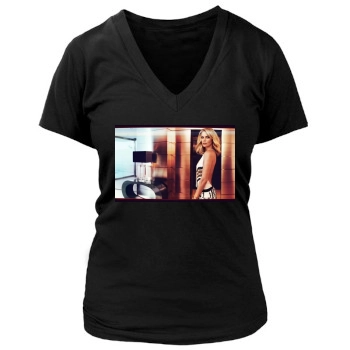 Charlize Theron Women's Deep V-Neck TShirt