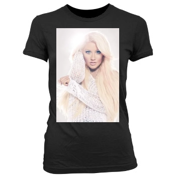 Christina Aguilera Women's Junior Cut Crewneck T-Shirt