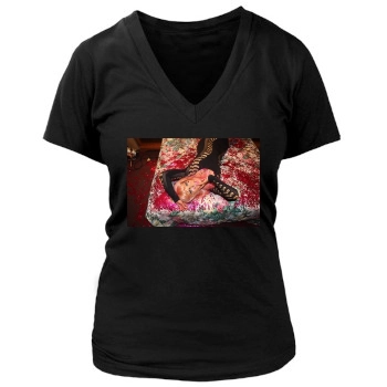 Christina Aguilera Women's Deep V-Neck TShirt