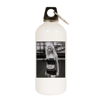 Christina Aguilera White Water Bottle With Carabiner