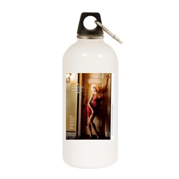 Christina Aguilera White Water Bottle With Carabiner