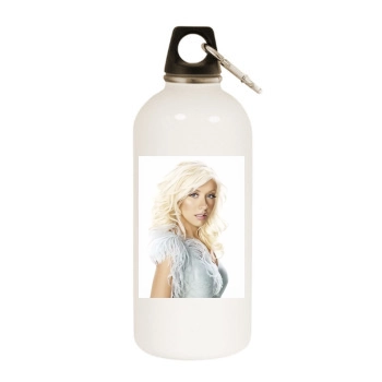 Christina Aguilera White Water Bottle With Carabiner