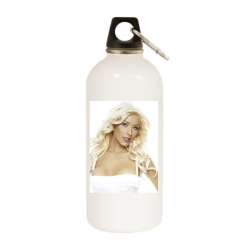 Christina Aguilera White Water Bottle With Carabiner