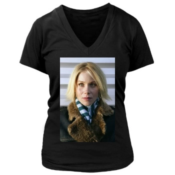 Christina Applegate Women's Deep V-Neck TShirt