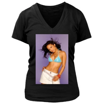 Christina Milian Women's Deep V-Neck TShirt