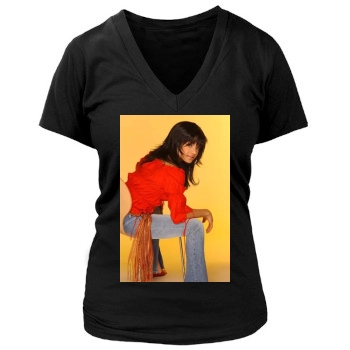 Christina Milian Women's Deep V-Neck TShirt