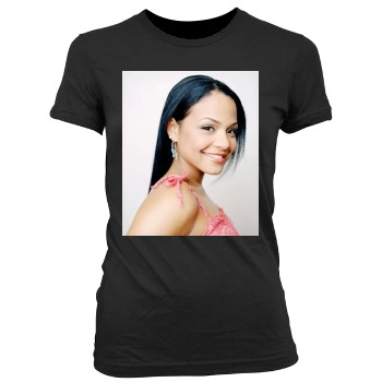 Christina Milian Women's Junior Cut Crewneck T-Shirt