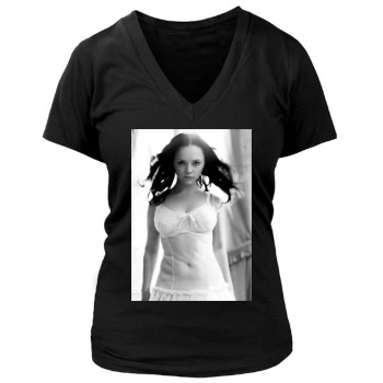 Christina Ricci Women's Deep V-Neck TShirt