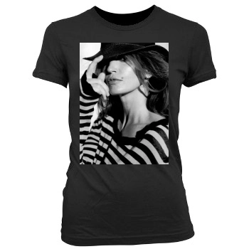 Cindy Crawford Women's Junior Cut Crewneck T-Shirt