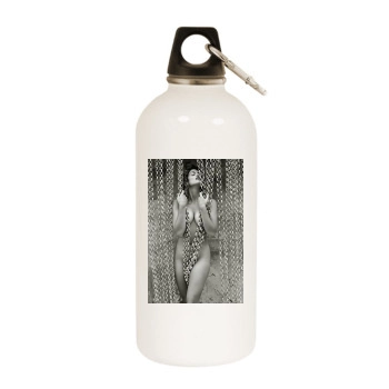 Cindy Crawford White Water Bottle With Carabiner
