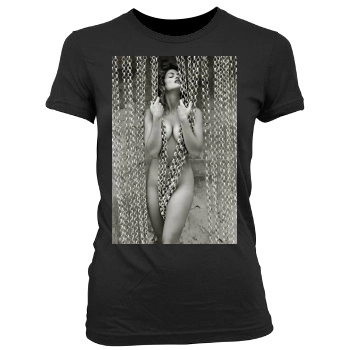 Cindy Crawford Women's Junior Cut Crewneck T-Shirt