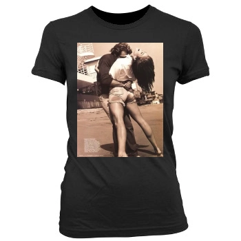 Cindy Crawford Women's Junior Cut Crewneck T-Shirt