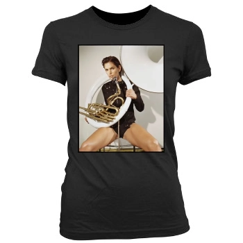 Cindy Crawford Women's Junior Cut Crewneck T-Shirt