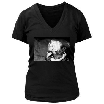 Claudia Schiffer Women's Deep V-Neck TShirt