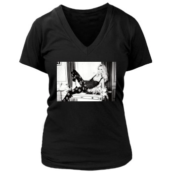 Claudia Schiffer Women's Deep V-Neck TShirt