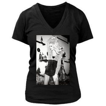 Claudia Schiffer Women's Deep V-Neck TShirt