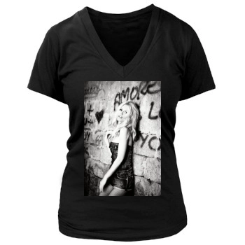 Claudia Schiffer Women's Deep V-Neck TShirt