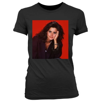 Courteney Cox Women's Junior Cut Crewneck T-Shirt