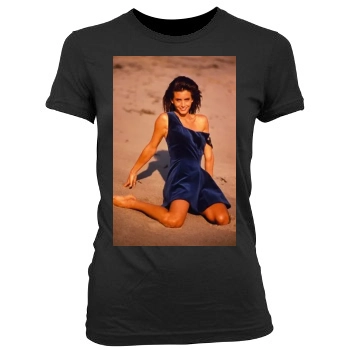 Courteney Cox Women's Junior Cut Crewneck T-Shirt