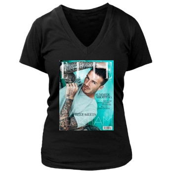 David Beckham Women's Deep V-Neck TShirt