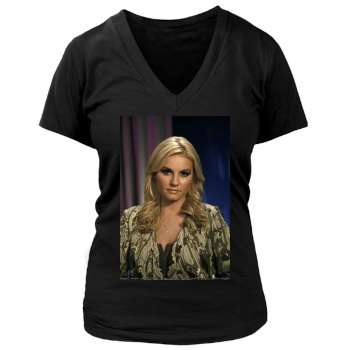 Elisha Cuthbert Women's Deep V-Neck TShirt