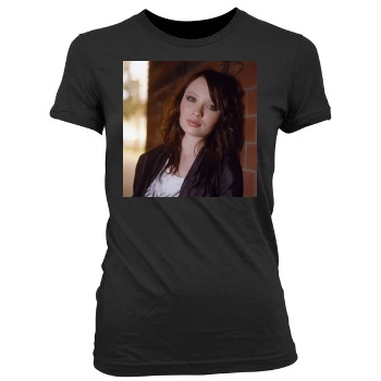 Emily Browning Women's Junior Cut Crewneck T-Shirt